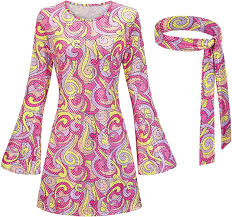 Vestido Discoteca Carnaval con Estilo Hippie para Chicas Delgadas