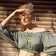 Accesorios Disfraces Pendientes Redondas Diademas - Estilo Hippie para Mujer