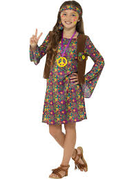 Disfraz Hippie para Niña de 6 Años - Smiffys Multicolor