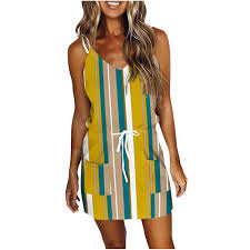 Vestido Tirantes Bolsillo Estampado - Estilo Hippie Chic para Fiesta