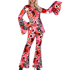 Vestido Elegante Halloween Discoteca Pantalón - Disfraz Hippie Largo