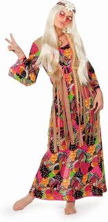 Disfraz Hippie Para Mujer - Vestido Largo Bohemio
