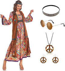 Vestido Hippie Años 70 AYIMEIS - Ideal para Halloween