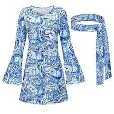 Conjunto Disfraces Halloween Acampanadas - Vestido Hippie Azul