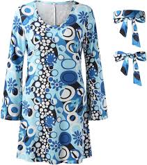 Vestido Hippie Azul para Disfraces de Halloween