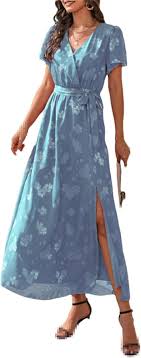 Vestido Largo Estampado de Seda Hippie con Espalda al Aire y Lazo