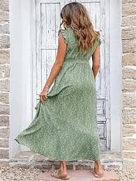 Vestido Bohemio Estampado con Volantes y Espalda al Aire