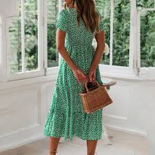 Vestido Largo Estampado Hippie de Espalda al Aire con Lazo