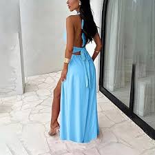 Vestido Hippie de Seda con Escote en la Espalda - AYSDSKI