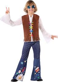 Disfraz Hippie Infantil para Niño Color Marrón