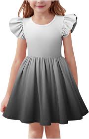 Vestidos Volantes Casuales Gradiente Informal para Niñas