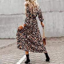 Vestido Cruzado Estampado Leopardo - Estilo Hippie