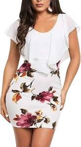 Vestido Hippie Corto Estampado con Volantes - Landove