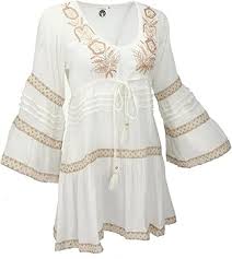 Túnica Hippie Bordada GURU SHOP Krinkel - Un Must en Tu Armario