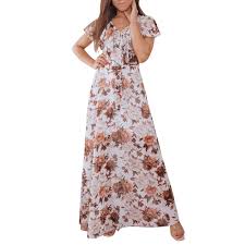 Vestido Informal Estampado con Cinturón - Estilo Hippie