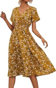 Vestido Hippie de Manga Corta para Vacaciones