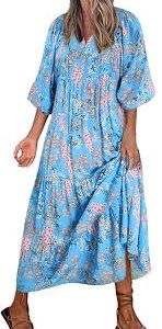 Vestido Estampado Ideal para Vacaciones - Perfecto para Bodas y Damas de Honor