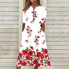Vestido Largo de Flores Hippie con Bolsillos para Mujer - MinjiSF