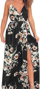 Vestido Largo Hippie con Tirantes Delgados para Personas Delgadas - Zshosam