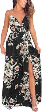 Vestido Largo Hippie con Tirantes Delgados para Personas Delgadas - Zshosam