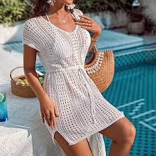 Vestido Maxi Boho Hippie de Crochet Vintage Briskorry