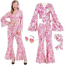 Disfraz Hippie Pantalones Discoteca Superior - Conviértete en el Alma de la Fiesta