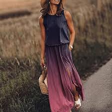 Vestido Largo Degradado Azul Hippy para Verano