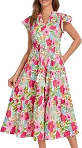 Vestido Bohemio Elegante de Algodón con Aplicaciones de Punto