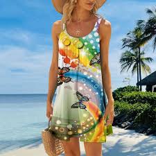 Vestido Elegante Informal Estampado para Adolescentes - Ainiyo