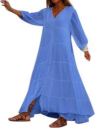 Vestidos Largos Hippie Chic para Primavera - Colores Lisos y Estilo Informal