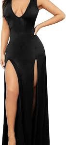 Vestido Largo Estilo Hippie Chic Negro con Tirantes Espaguetis