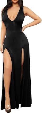 Vestido Largo Estilo Hippie Chic Negro con Tirantes Espaguetis