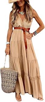 Vestido Largo Boho Hippie con Estampado Floral - Ticticlily