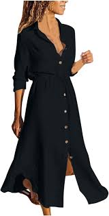 Vestido Elegante de Negocios Monocolor para Mujeres Talla Grande