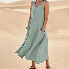 Maxivestido Estampado Informal con Bolsillos - Estilo Hippie