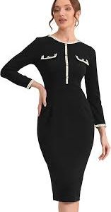 Vestido Elegante Allegra con Detalle de Contraste